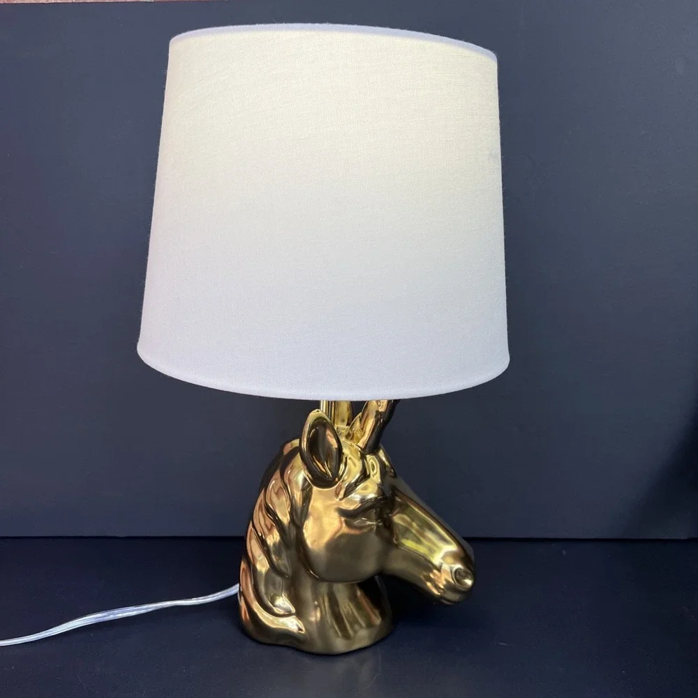 Gold Unicorn Head Table Lamp 17